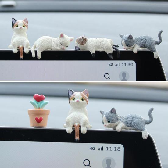 Миниатюрная фигурка кота Yousheng, коллекционная фигурка котенка, украшение на торт, настольная миниатюрная скульптура кота для стола, книжной полки, автомобиля, подарок для детей, любителей кошек