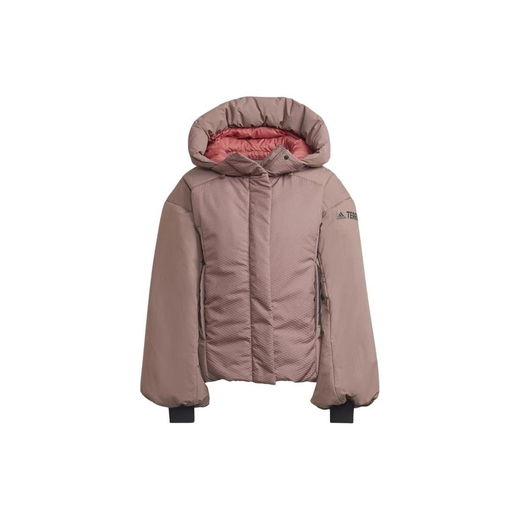 Adidas Полосатая куртка с капюшоном и буквенным логотипом, женская куртка фиолетового цвета HG3163