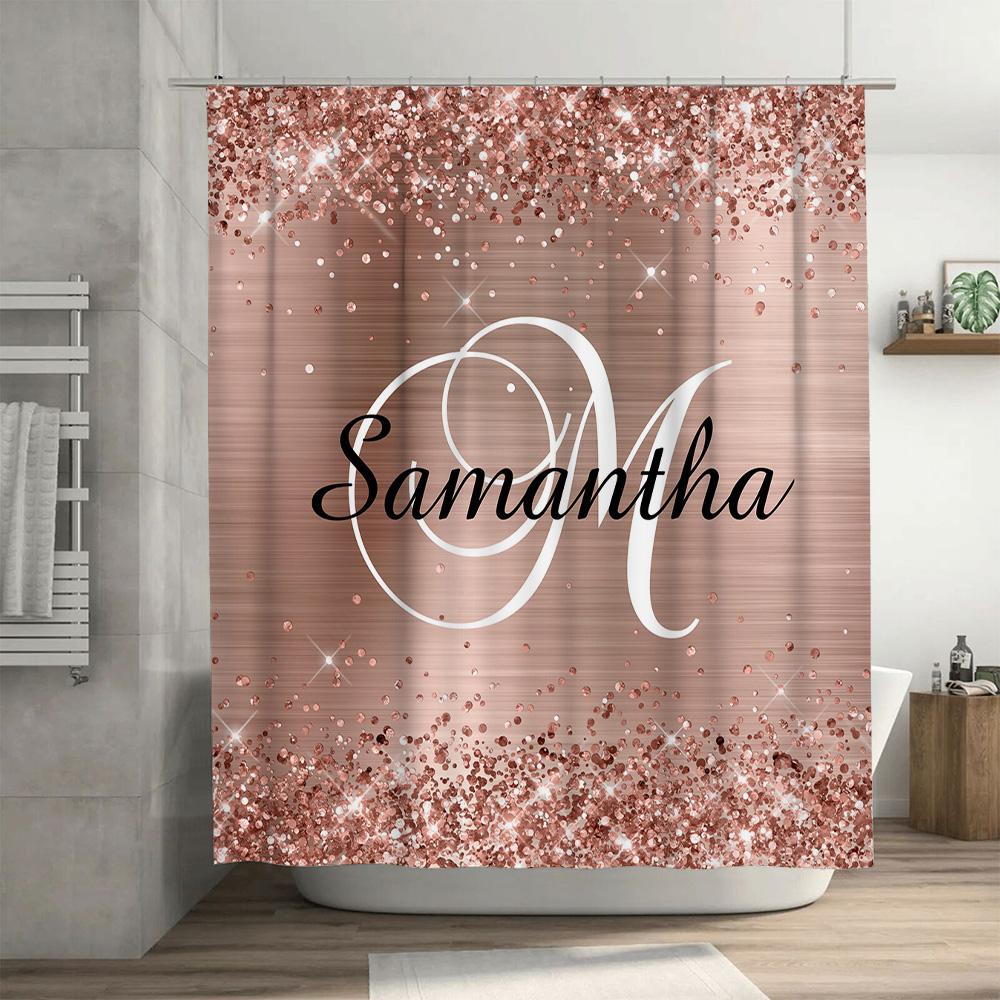 Name Bath Shower Curtain Custom Decorative Waterproof Fabric Home Decoration