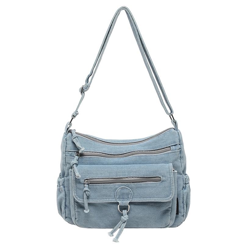 Women's Denim Large Capacity Shoulder Bag Denim Tote Bags Adjustable Long Strap Crossbody bags Fashion Travel Handbags