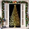 Christmas Tree Pattern Decoration 180x90cm 2025 Christmas Door Cover Banner Party Background Outdoor Porch Sign Can Customized