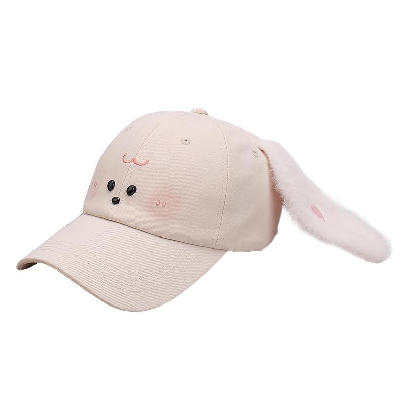 New cute little fresh sweet cute rabbit baseball cap outdoor travel photo versatile rabbit ear sun hat