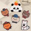 Original Cartoon Cat & Bear Chenille Embroidery Patch