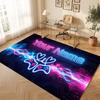 City Cyberpunk Theme Crystal Velvet Floor Rug Personalized Custom Name Text Warm Carpet Home Decoration