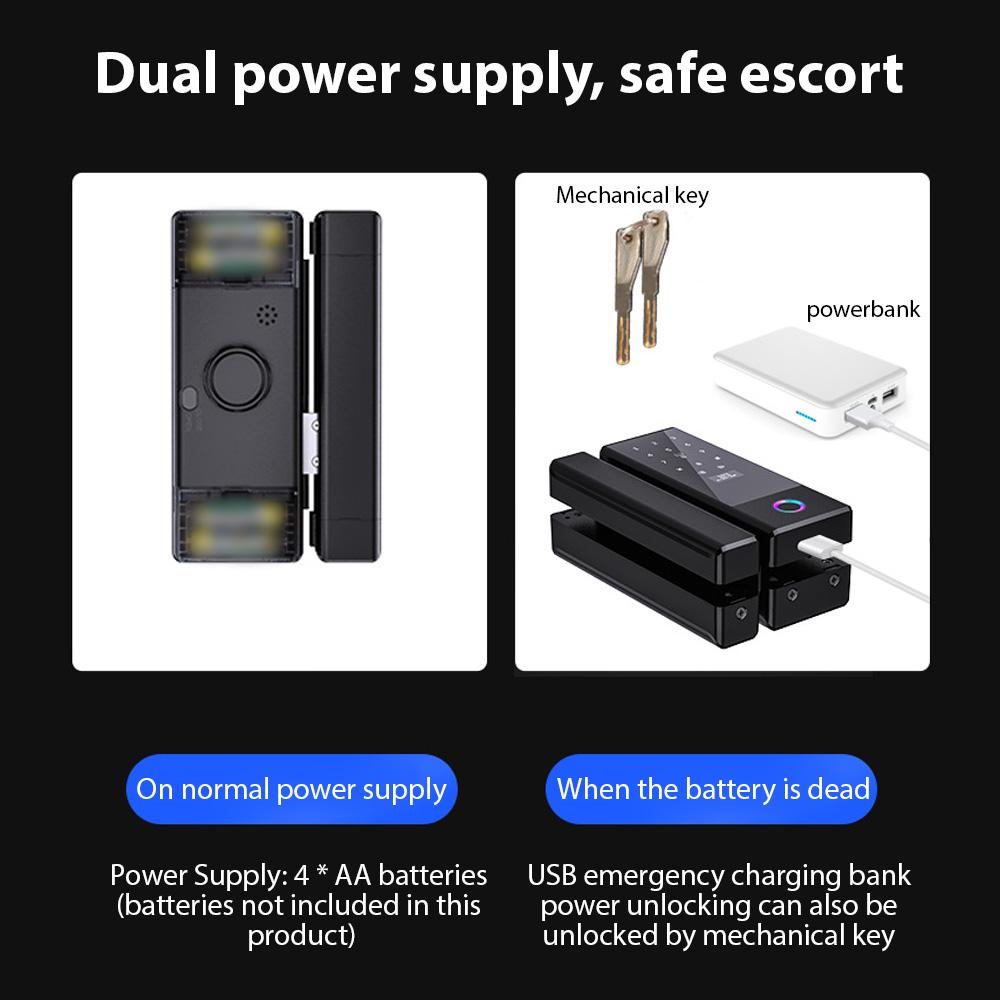 Smart Lock Glass Door Lock WiFi Remote Unlocking TY APP Fingerprint Password IC Card Mechanical Key