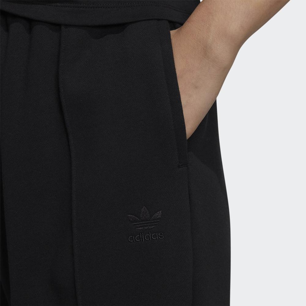 adidas Оригинальные однотонные джоггеры на молнии с трилистником и манжетами на шнурке, женские брюки черного цвета HD0340