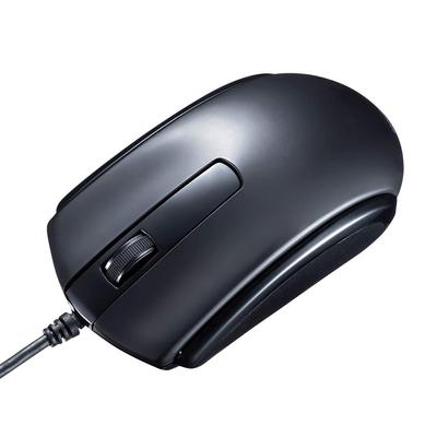 Проводная USB-мышь Sanwa Supply с синим светодиодом, совместимая с Windows и Mac, черная, тип C MA-BLC158BK