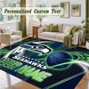 Crystal Velvet Square Rug Custom NameSeattle Seahawks Pattern Non Slip Home Floor Decor Rug