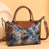 Women's Wax Oil Leather Tote Large Capacity Shoulder Crossbody Bag