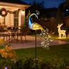 Солнечный садовый светильник-колышек в виде павлина, водонепроницаемый, металлический, декоративный, для ландшафтного освещения дорожек, для украшения улицы, патио, газона, двора