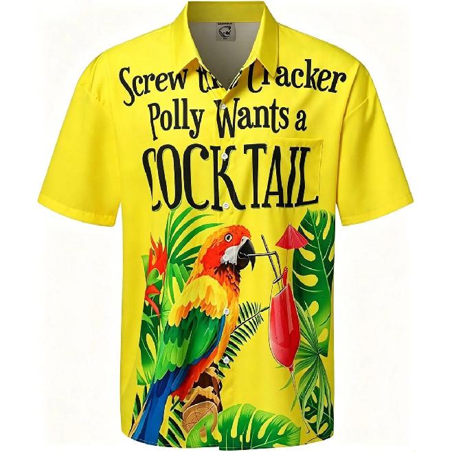 2026 Summer Men's Beach Style Short Sleeve Turn-down Collar