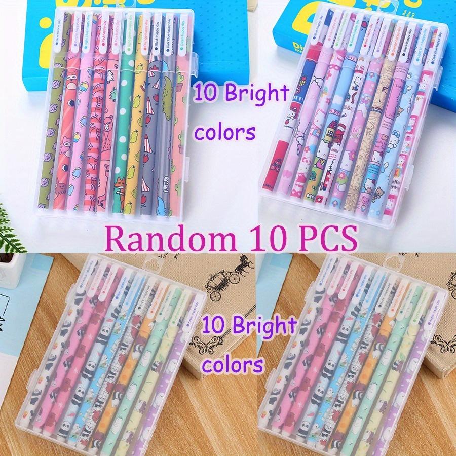 10 PCS Creative Colored Pens Cute Panda Animal Patterns 0.38mm Student Stationery Marker Pen Set for Coloring Books Drawing, Journaling, Back School
