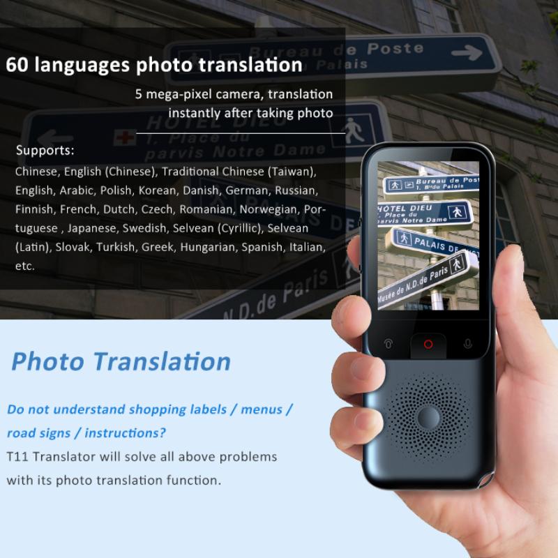 138 Languages T11 Portable Smart Voice Translator Real-time Multi-Language Speech Interactive Offline Translator Business Travel