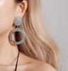 2022 Fashion Jewelry Personalized Exaggerated Hoop Earring Oversized Custom Statement Design Oval Memory Geometric Drop Earring