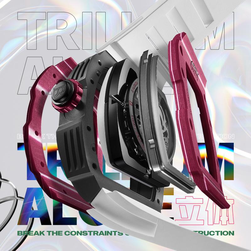 Мужские механические часы Bonest Gatti из светящегося углеродного волокна