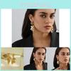 Geometric Gold And Faux Pearl Drop Earrings Stylish And Versatile