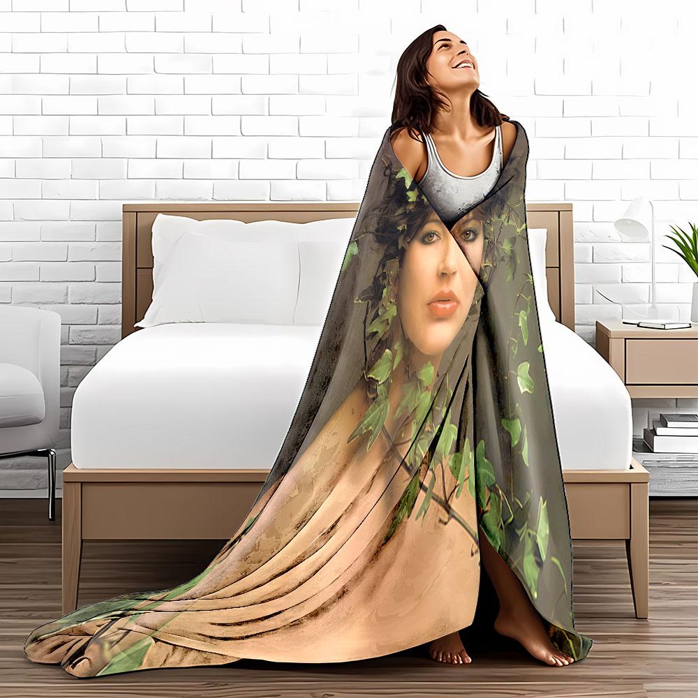 Nature-Inspired Portrait Blanket for all seasons blanket lunch break throw gift