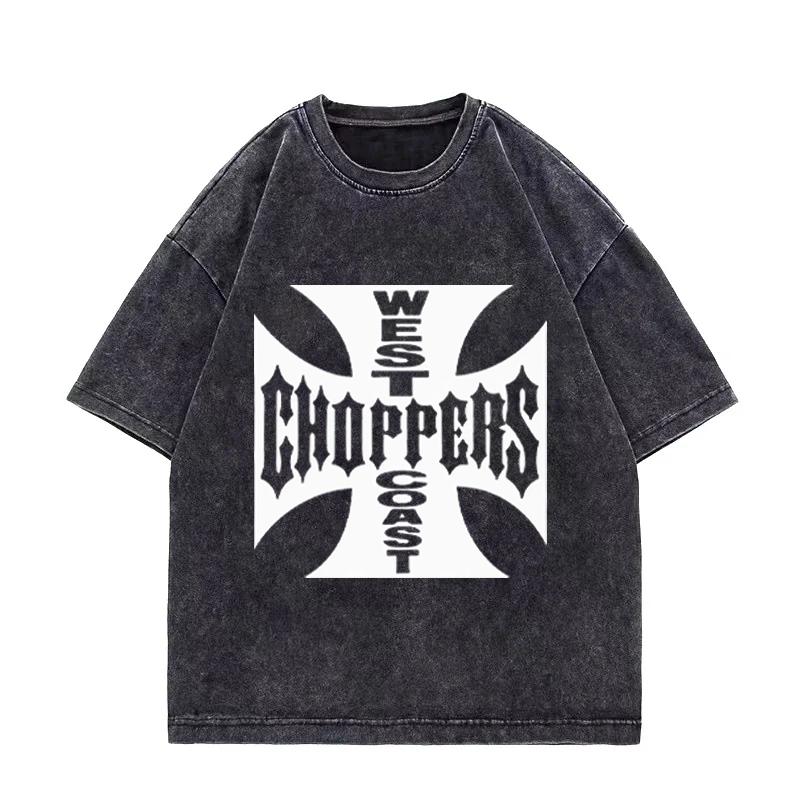 Футболка Paul Walker West Coast Choppers Винтажная стираная футболка Мужская Женская Хип-хоп уличная одежда Оверсайз с коротким рукавом Хлопковые футболки