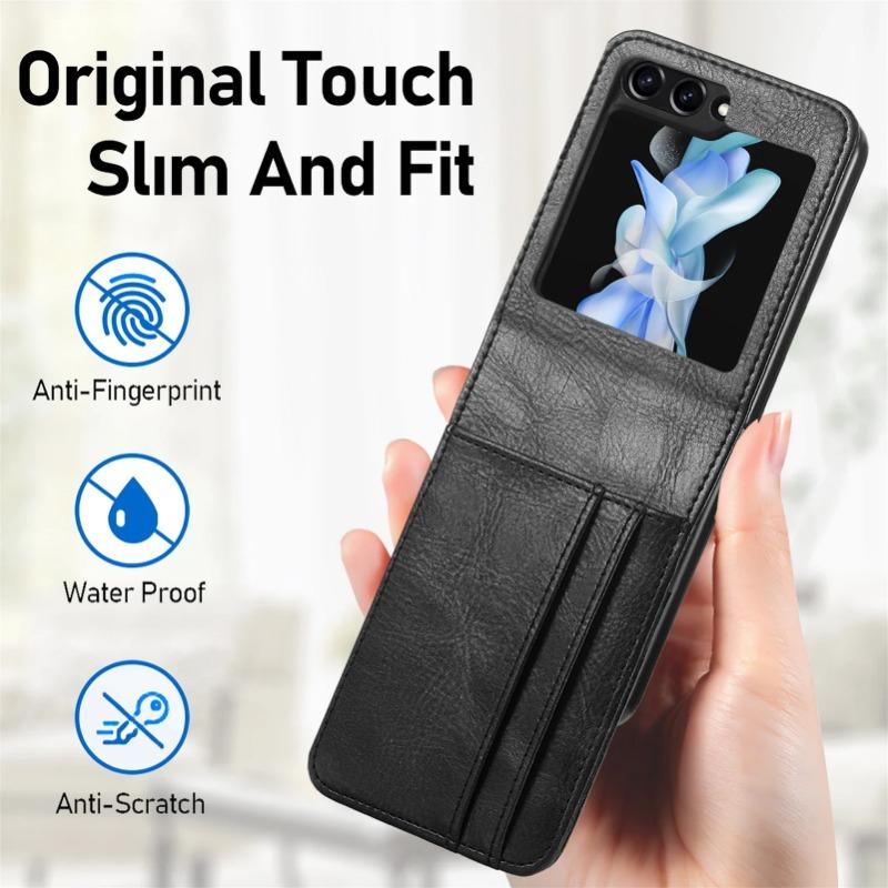 Multi Card Slots Wallet Phone Case for Samsung Galaxy Z Flip 6 5 4 3 5G Flip Leather Protection Phone Bag Cover Z Flip6 Flip5 Flip4 Flip3