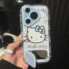 Розово-голубой чехол с кошкой KT для Apple 16/15/14 Huawei Honor Xiaomi Phone Case 13 Pro Max Ударопрочный с полным покрытием