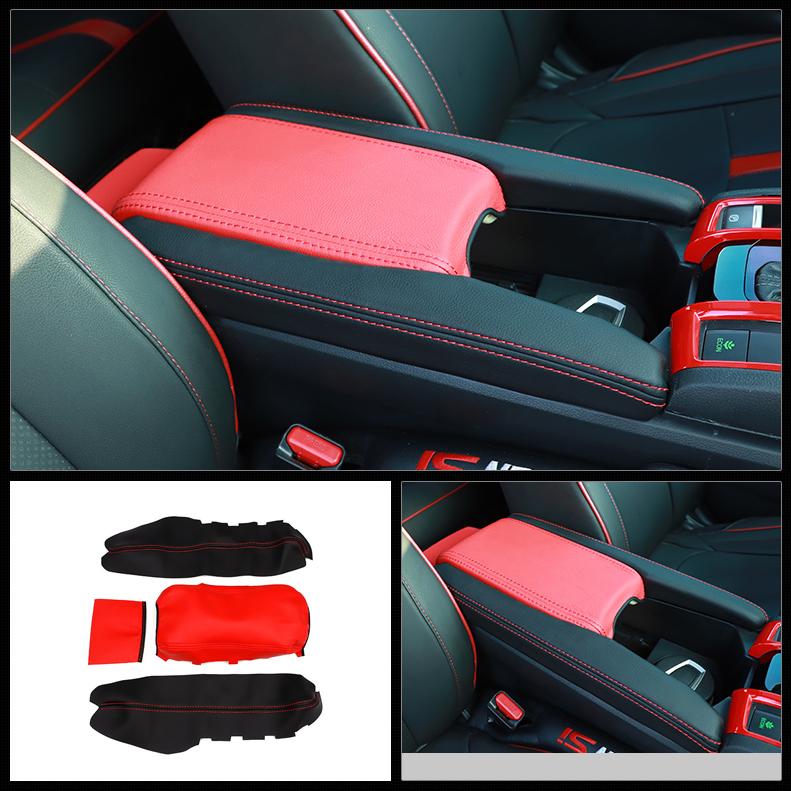 For Honda civic 16-2020 RD&BK Leather Center Console Lid Armrest Cover Box Skin