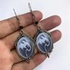 Викторианский Изысканный Рельефный Белый Летающий Дракон Овальный Кулон Бархатные Серьги-Подвески или Женские Готические Украшения Хэллоуин Подарок