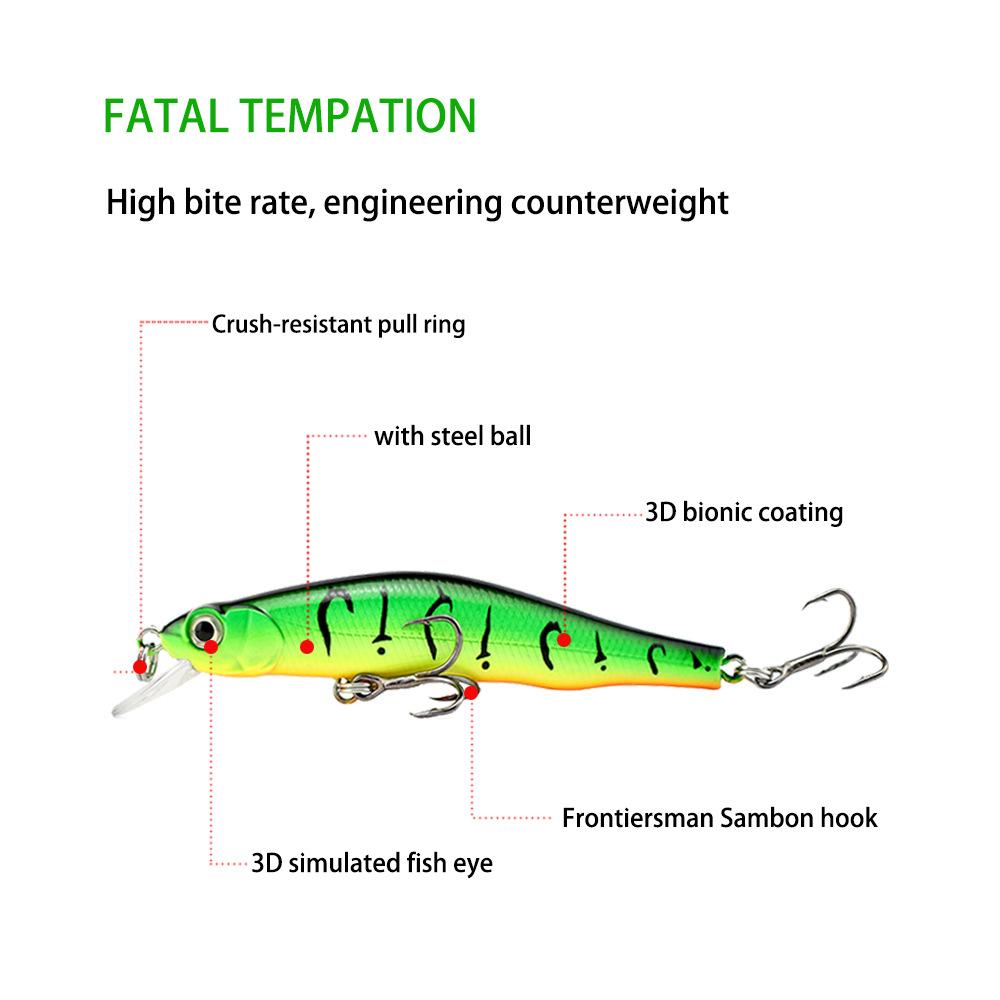 Deep Diving Tongue Plate Miruo 80Mm Simulated Bait Floating Miruo Bait Luya Hard Bait Plastic Bait