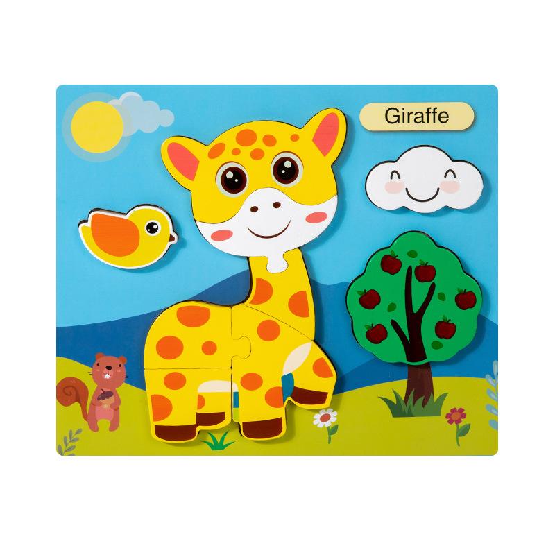 Деревянные детские игрушки 0-3 лет когнитивные 3D трехмерные игрушки-пазлы, развивающие деревянные игрушки-пазлы для раннего образования