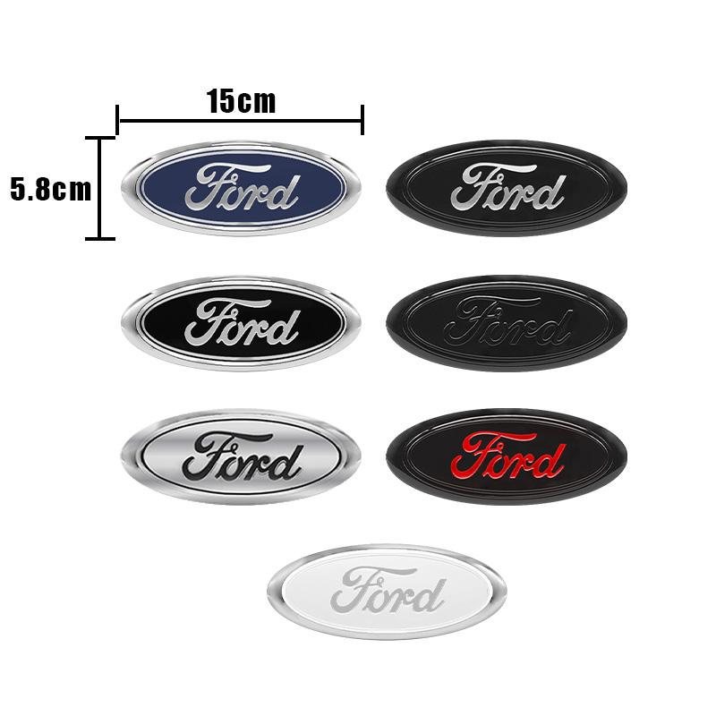 kcajq5 114mm/150mm/175mm Car Front Hood Emblem for Ford Fiesta Range Focus Mondeo Explorer Fusion Transit Edge Auto Rear Trunk Sticker