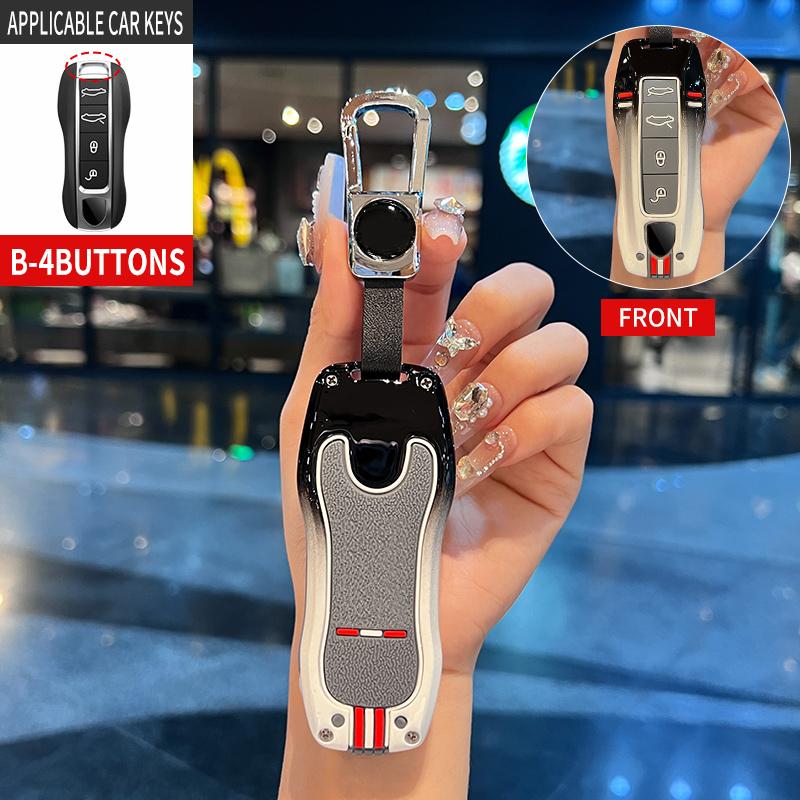 Корпус из цинкового сплава для автомобильного дистанционного ключа Porsche Cayenne Macan 911 Boxster Cayman Panamera, защитный держатель для ключа, автомобильные аксессуары