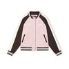 Fashion Casual Knitted Long Sleeve Baseball Jacket Women Jacket Smoke-Pink F11W519501FPK