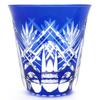 Sumida Edo Kiriko Edo Kiriko Glass Shochu Glass Tumbler (with Gift Box) Kasanekengayabari (Indigo) Approx. 290ml Made in Japan KY-44 Blue