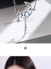 925 Silver Moon Crystal Chain Necklaces For Women Luxury Quality Fine Jewelry Ladies Jewellery