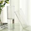 Modern Acrylic Cylinder Vase Striped Style Decorative Bottles  Restaurant Centerpiece