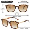 New Trendy Clear Square Sunglasses with Blue Pink Gradient Lens, Gold Twisted Temple Fashion Eyewear for Men & Women Daily Wear