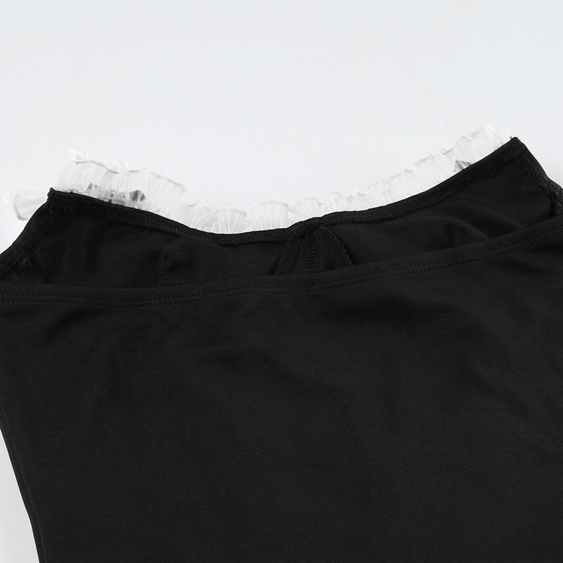 Женский стиль суда кружево кружево через веревку бант столкновение цветов бюстье чистое желание девушки корсет тонкий сотня сексуальных топов