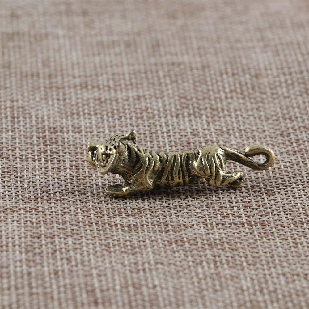 Metal Diy Animal Home Office Room Ornaments Casting Sculpture Pendant Tiger Figurine Keychains