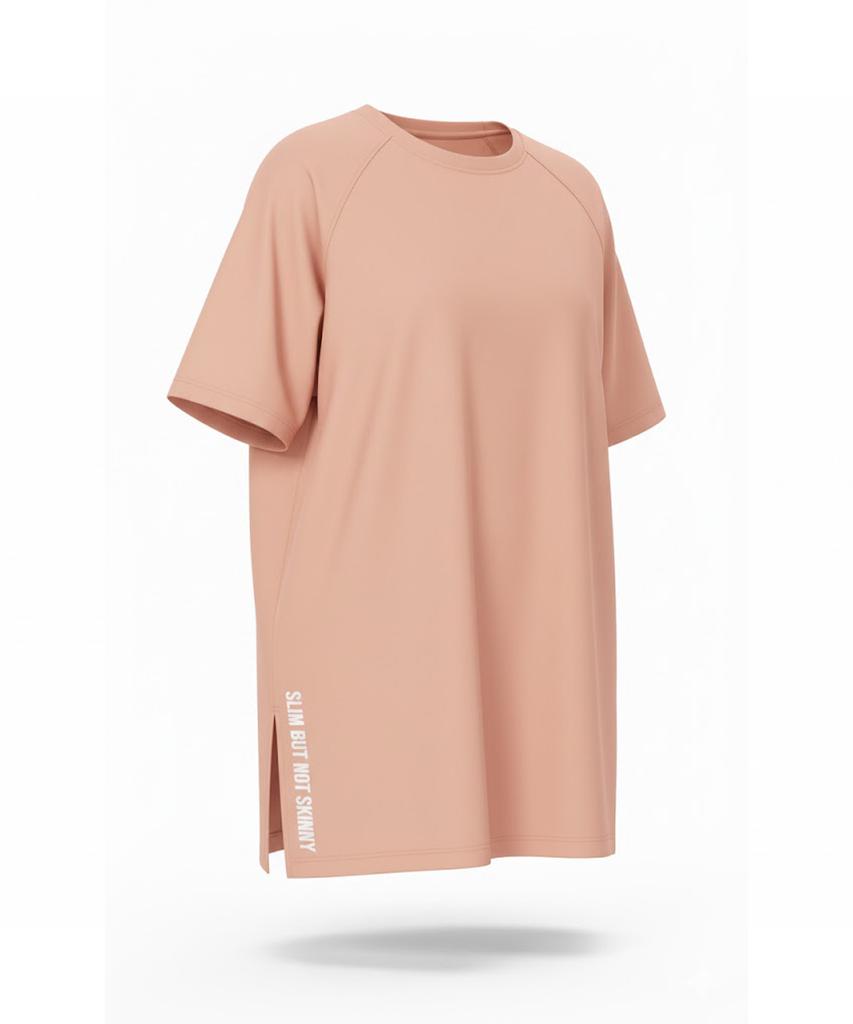 LITHE Basic Tactel Cutout T-Shirt Peach