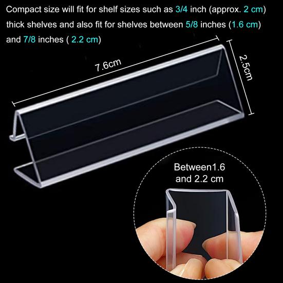 Упаковка из 30 штук Держатели для этикеток Проволочные полки Прозрачные держатели для ценников Легко протирать