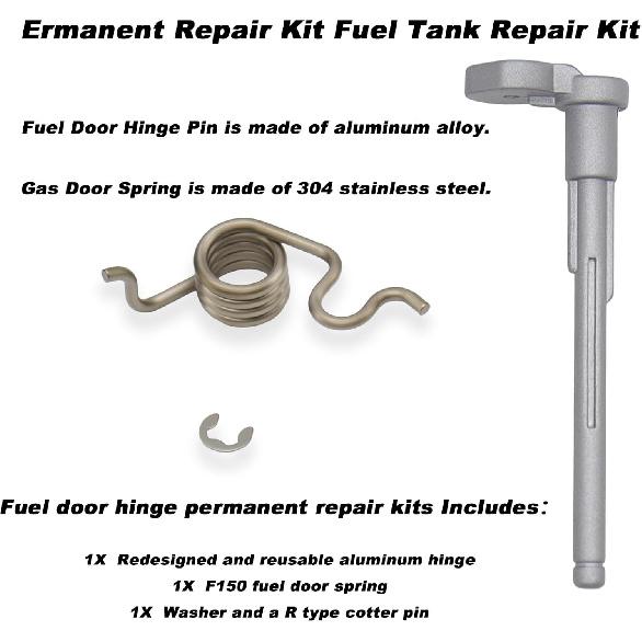 Ermanent Repair Kit for Fuel Tank Door Hinge Pin with Spring for -2025 Chevy Silverado & GMC Sierra 1500, -2025 Chevrolet Silverado & GMC Sierra