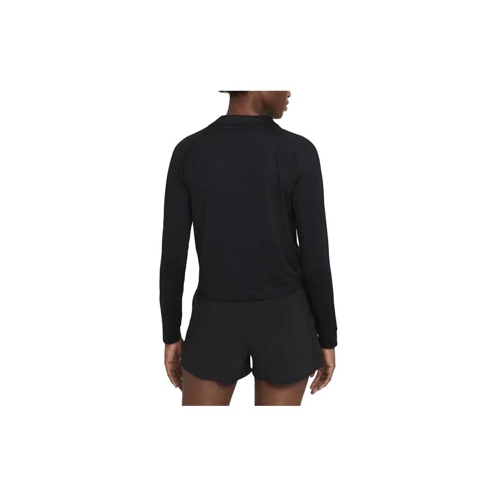 Nike Футболка Victory Solid Color Standneck с короткими рукавами и застежкой-молнией, быстросохнущая, женская, черная CV4698-010