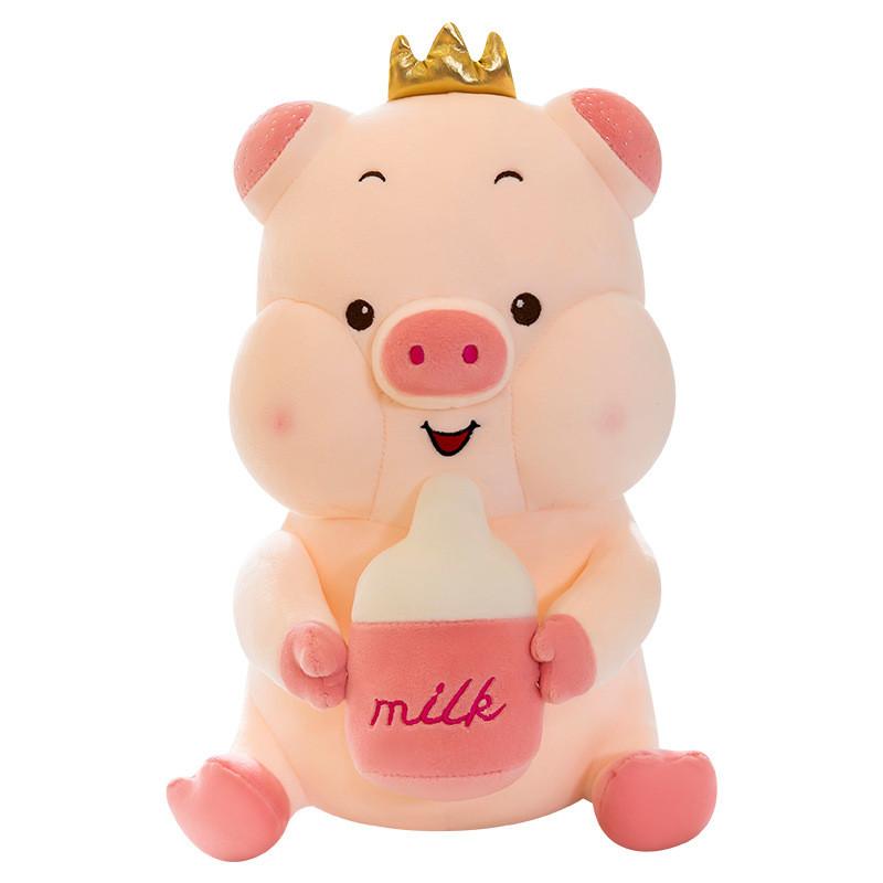 Adorable Crown Pig Plush Toy With Soft Feather Cotton Filling For Kids And Collectors