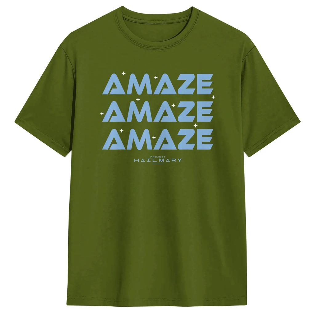 Project Hail Mary Amaze Repeat Typography Poster T Shirt Summer Cotton T Shirts Fashion Casual Tshirt Short Sleeve Vintage Tees