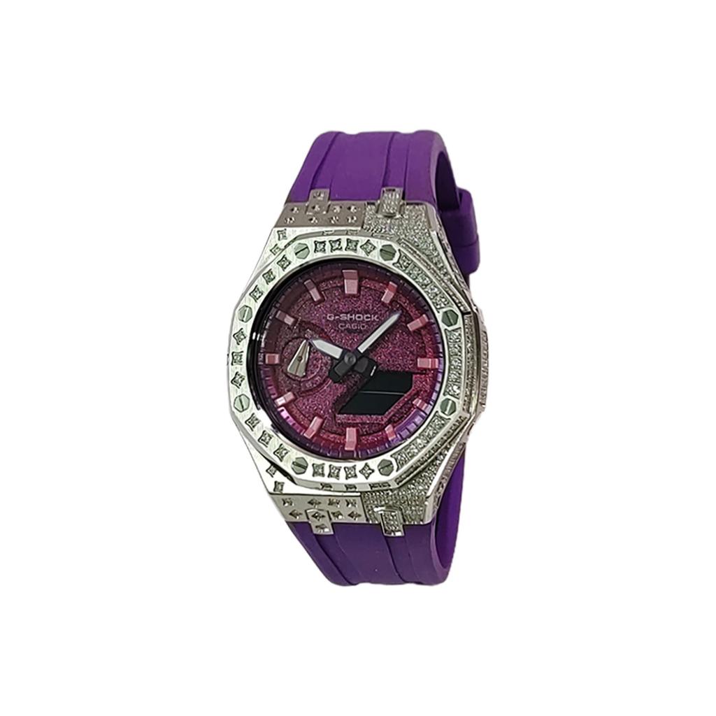 Casio Мужские фиолетовые часы 44 мм GA-2100-1A(Watch3--