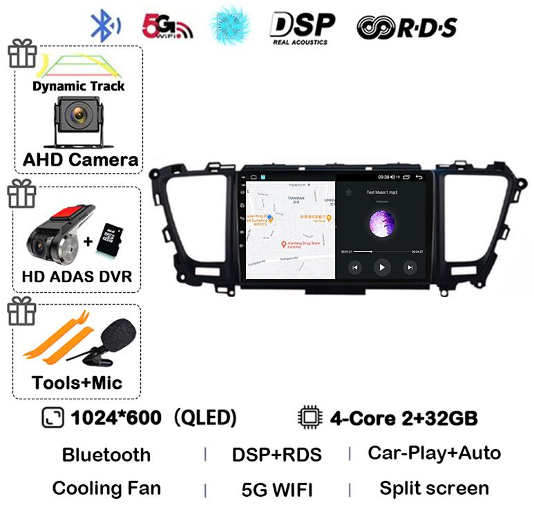 Автомагнитола Android 14 Carplay Auto для Kia Carnival YP Sedona 2014 2015 2016 2017 2018-2020 4G WIFI Мультимедийный плеер GPS Стерео