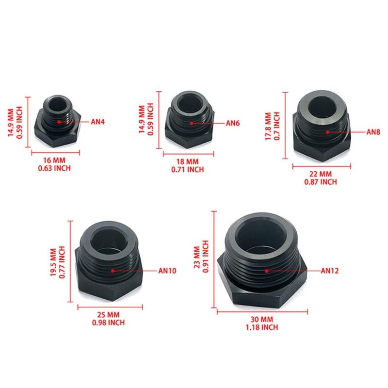 Heavy Duty Aluminum Hexagonal Head Plug Adapter Fitting Leakproof Fluid Connections Suitable For Fluid Gas Lines 1 Pair