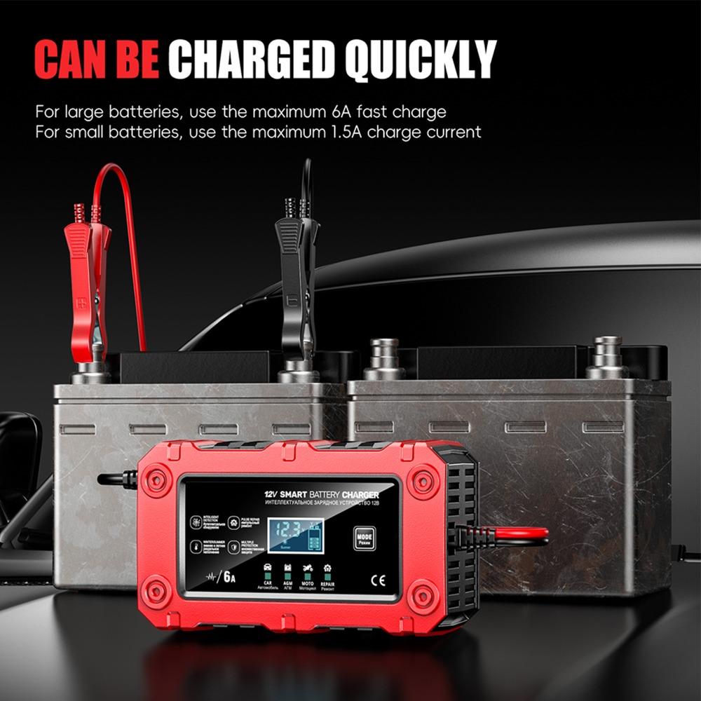 ABS Smart Battery Charger 12V 6A Battery Maintainer Durable 12V Battery Charger Car/Motorcycle