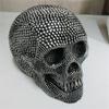 Big Silver Skull Statue Resin Crafts Decorative Ornaments Halloween Decoration Sculpture Home Decor Figurines Office Desk Decor