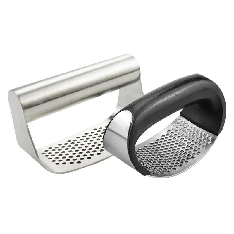 Stainless Steel Garlic Press Manual Grinding Chopper Garlic Ginger Press Multi-function Grinding Slicer Kitchen Gadgets