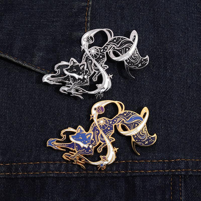 Nine Tailed Fox Brooch Mythology Game Badge Alloy Pin Jewelry For Men Ideal Choice For Gifts